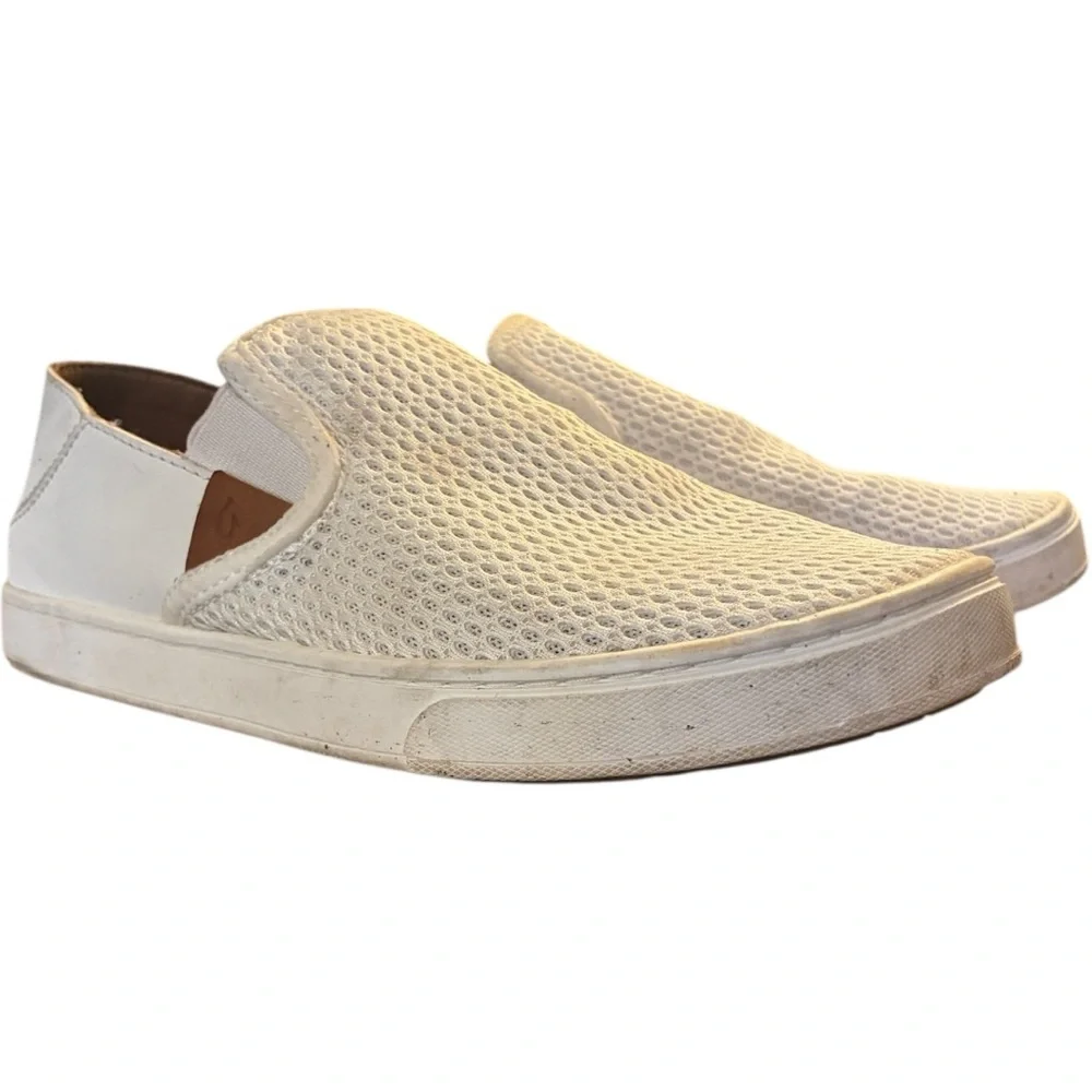 OluKai Pehuea Women’s Slip-On Shoes Size 8.5 Black Mesh Comfort Sneakers